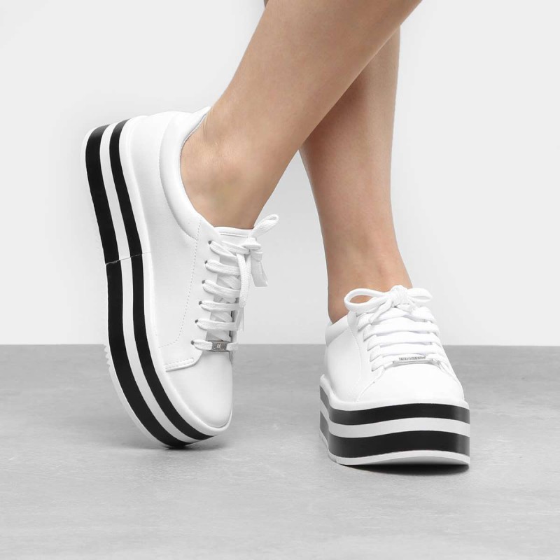 tênis flatform vizzano listras branco