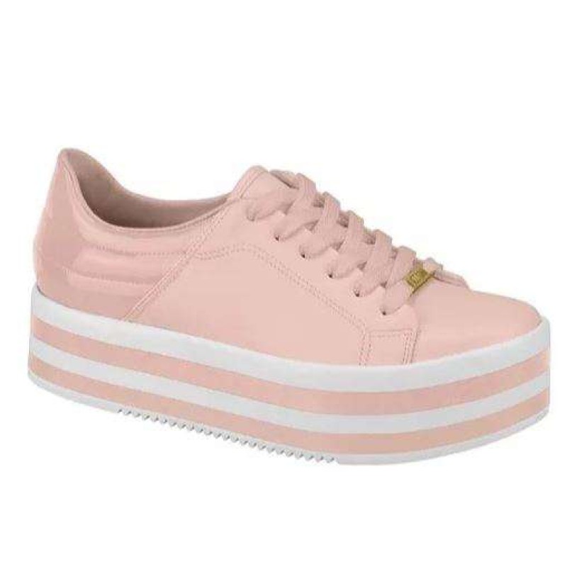 tênis flatform vizzano listras rosa