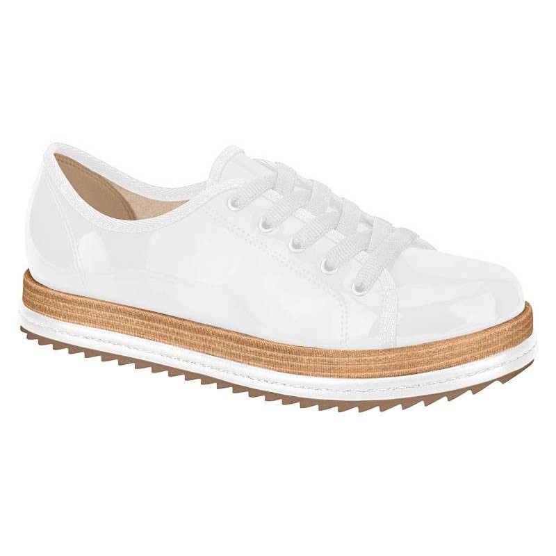 tenis branco verniz feminino