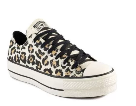 TÊNIS CONVERSE FLATFORM ANIMAL PRINT CT13091 - Bege