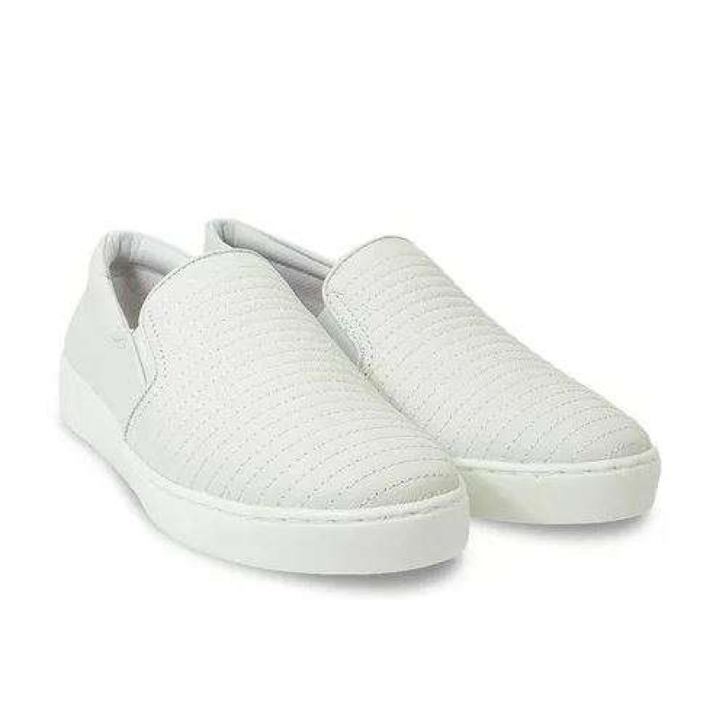 slip on feminino branco couro