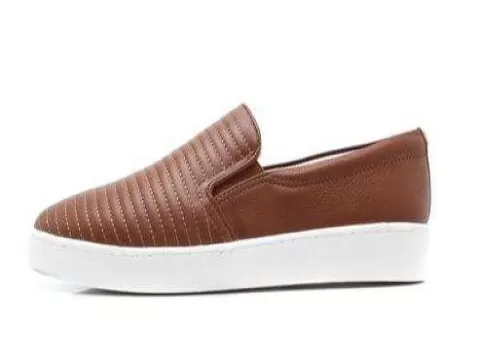 TENIS FEMININO SLIP ON EM COURO BOTTERO 300902 - Caramelo