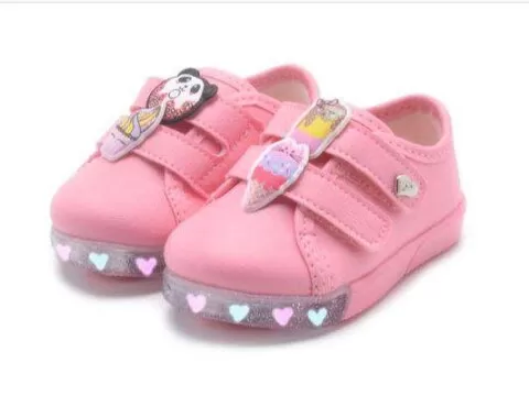 TENIS INFANTIL BABY FUN COM LUZ PAMPILI 471.007 - Rosa