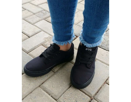 TÊNIS CASUAL EM LONA SYG STAR 2820 - Preto