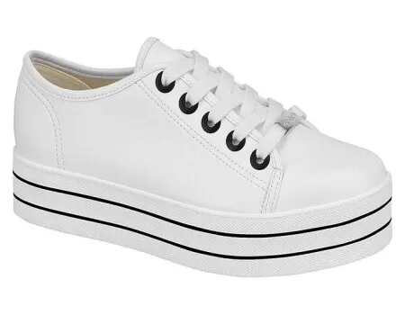 TÊNIS FLATFORM LISTRADO MOLECA 5618.633 - Branco