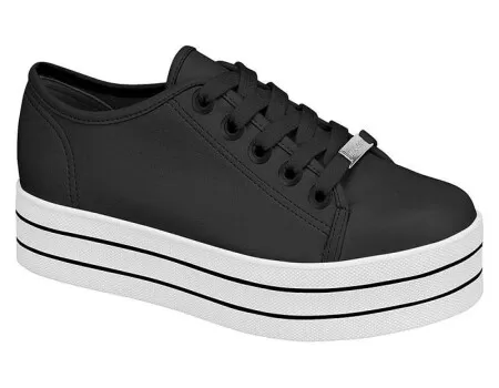 TÊNIS FLATFORM LISTRADO MOLECA 5618.633 - Preto