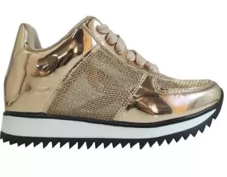 TÊNIS JOGGING VIZZANO METAL 1234.100 - Dourado