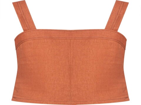 TOP LINHO MISTO COM PESPONTO SEIKI 720157 - Marrom