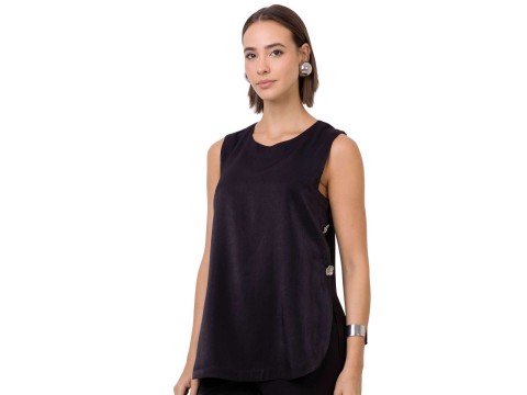 TUNICA VISCOSE MISTA SEIKI 521835 - Preto