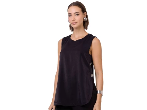 TUNICA VISCOSE MISTA SEIKI 521835 - Preto