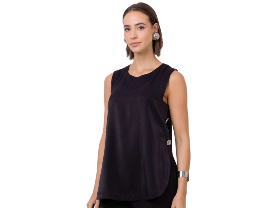 TUNICA VISCOSE MISTA SEIKI 521835 - Preto