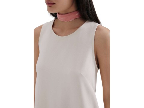 VESTIDO CURTO BÁSICO DECT. REDONDO HERING HAQ3 - Bege