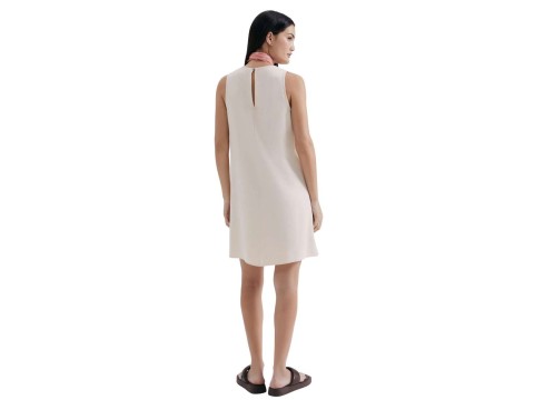 VESTIDO CURTO BÁSICO DECT. REDONDO HERING HAQ3 - Bege