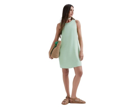 VESTIDO CURTO BÁSICO DECT. REDONDO HERING HAQ3 - Verde