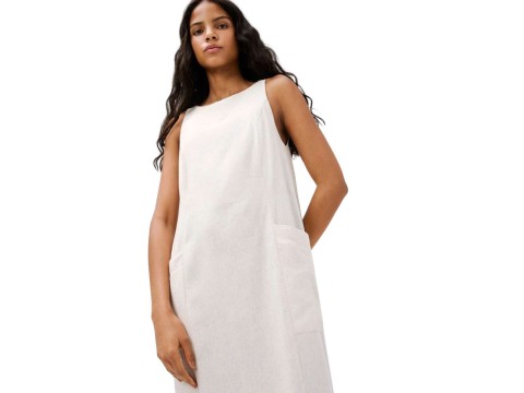 VESTIDO CURTO BÁSICO HERING HA94 - Cru