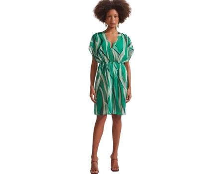 VESTIDO CURTO DECOTE V EST MARIA VALENTINA 200023 - Verde
