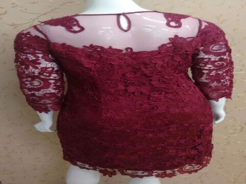VESTIDO CURTO SONIA PLUS 07910 - Bordo