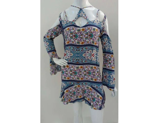 VESTIDO ESTAMPADO MENTA REFRESCANTE - Azul