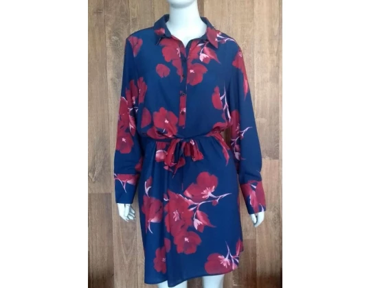 VESTIDO FEMININO MANGA LONGA ENNA 502VE002752 - Azul