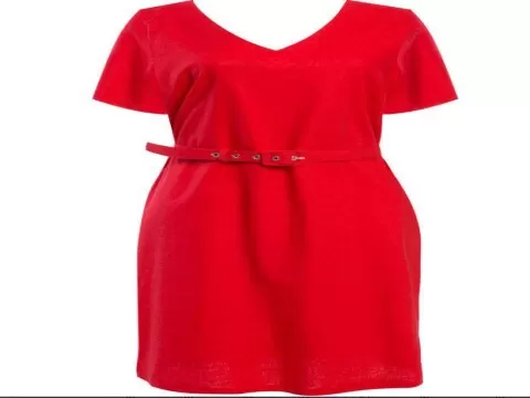 VESTIDO LINHO MISTO COM CINTO SEIKI 480259 - Vermelho