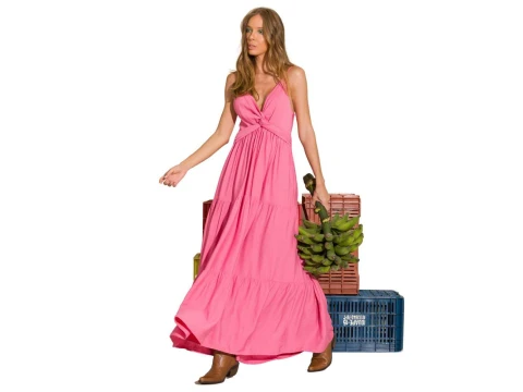 VESTIDO LONGO 40109 ZIANN - Rosa