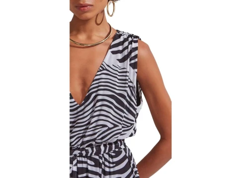 VESTIDO LONGO ANIMAL PRINT MARIA VALENTINA 108169 - Preto