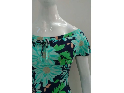 VESTIDO LONGO BOJO E FENDA - Azul