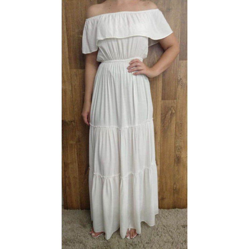 vestido longo ciganinha branco