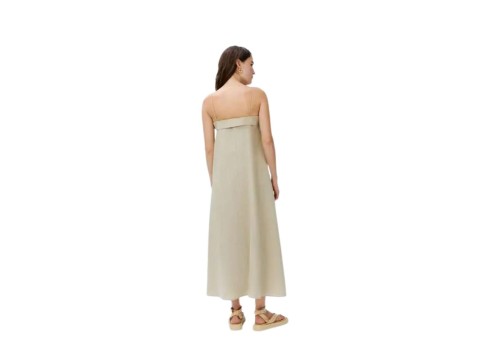 VESTIDO LONGO DECOTE CORAÇÃO HERING K69V - Cinza esverdeado