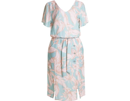 VESTIDO MAQUINETADO C/FAIXA E BOTÕES SEIKI 680854 - Estampada