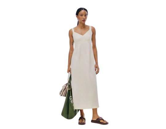 VESTIDO MIDI HERING HAQC - Bege