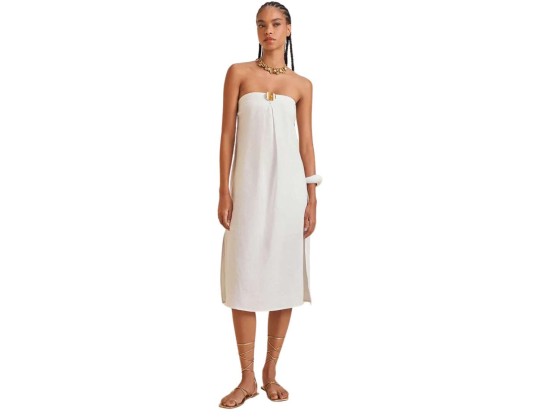 VESTIDO MIDI MORENA ROSA 01211 - Off white