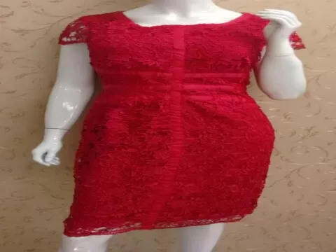 VESTIDO RENDA SEIKI 980316 - Vermelho