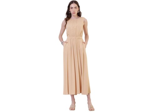 VESTIDO VISCOCREPE SEIKI 281065 - Bege