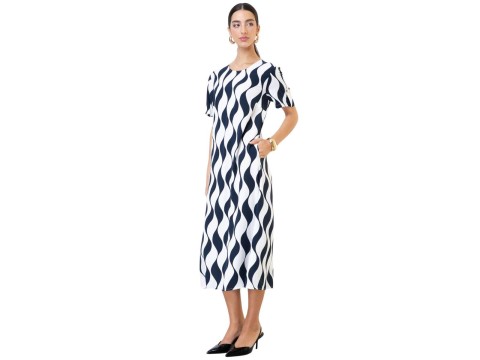 VESTIDO VISCOCREPE SEIKI 780177 - Marinho