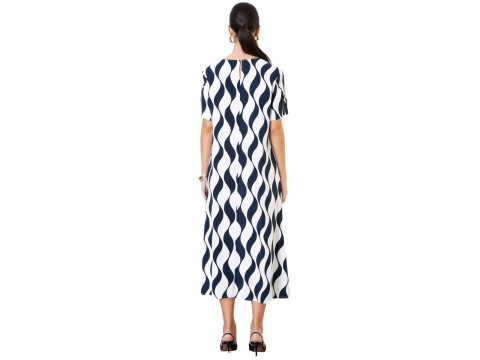 VESTIDO VISCOCREPE SEIKI 780177 - Marinho