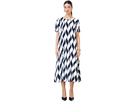 VESTIDO VISCOCREPE SEIKI 780177 - Marinho