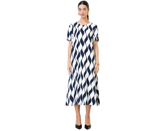 VESTIDO VISCOCREPE SEIKI 780177 - Marinho