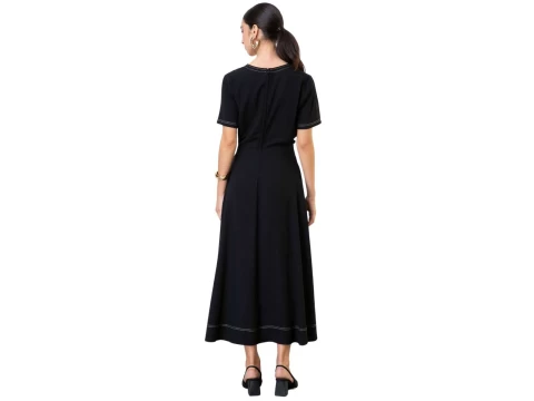 VESTIDO VISCOLINHO SEIKI 580884 - Preto