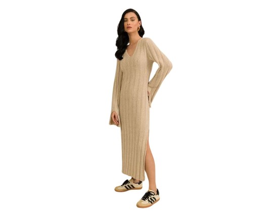 VESTIDO ZOE TRICOT BEAUTIFULL 30685 - Bege